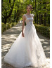 Beaded Ivory Sparkly Lace Wedding Dress